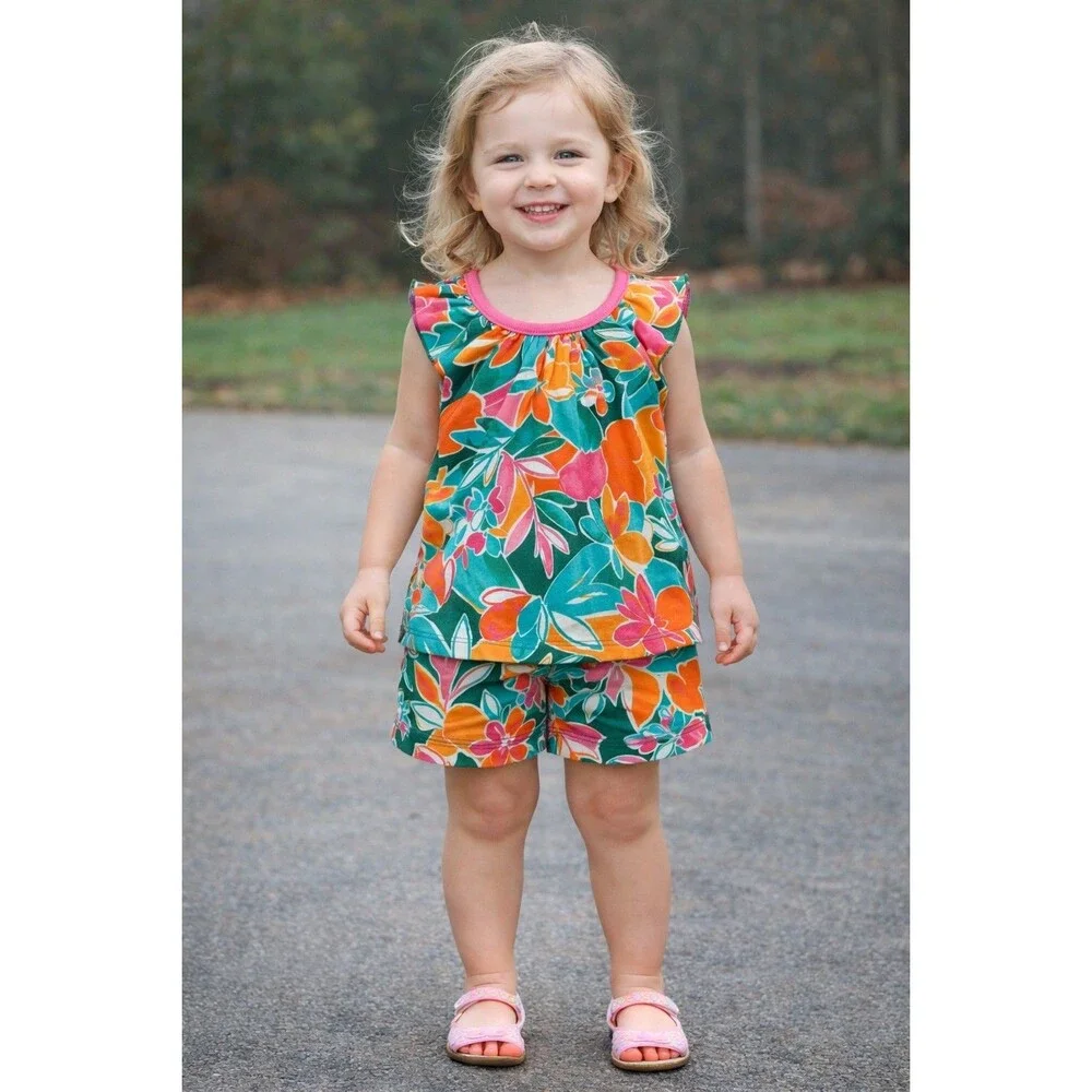 Pajamas 3T Carters Girls Floral 2 piece shorts tank